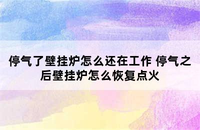 停气了壁挂炉怎么还在工作 停气之后壁挂炉怎么恢复点火